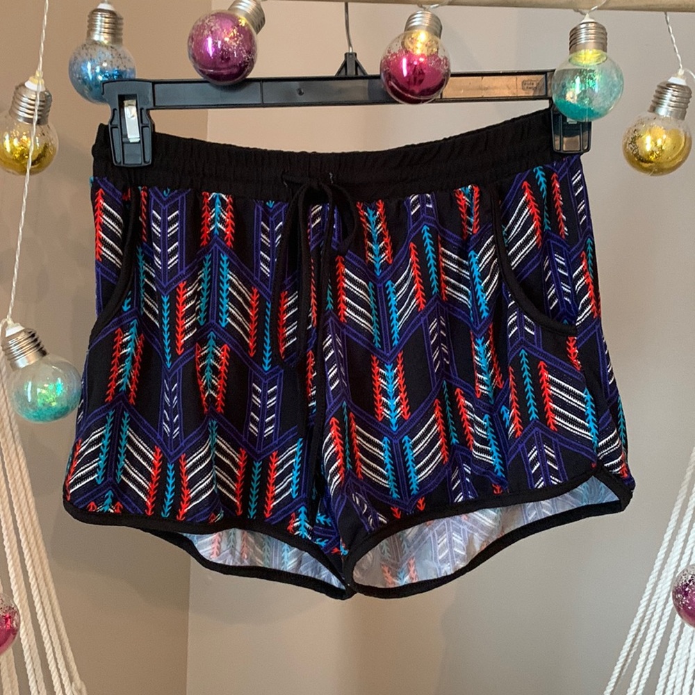 Eye  Candy- Jr Small- Multicolor shorts black, blue , red